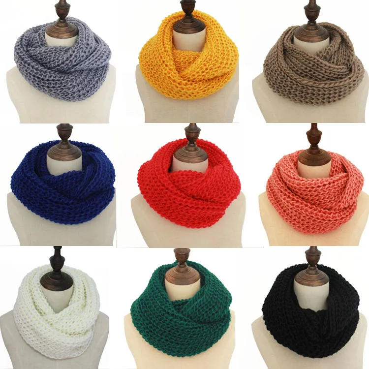 
wholesale 2019 autumn winter circle woolen warm collar knitted loop scarf 