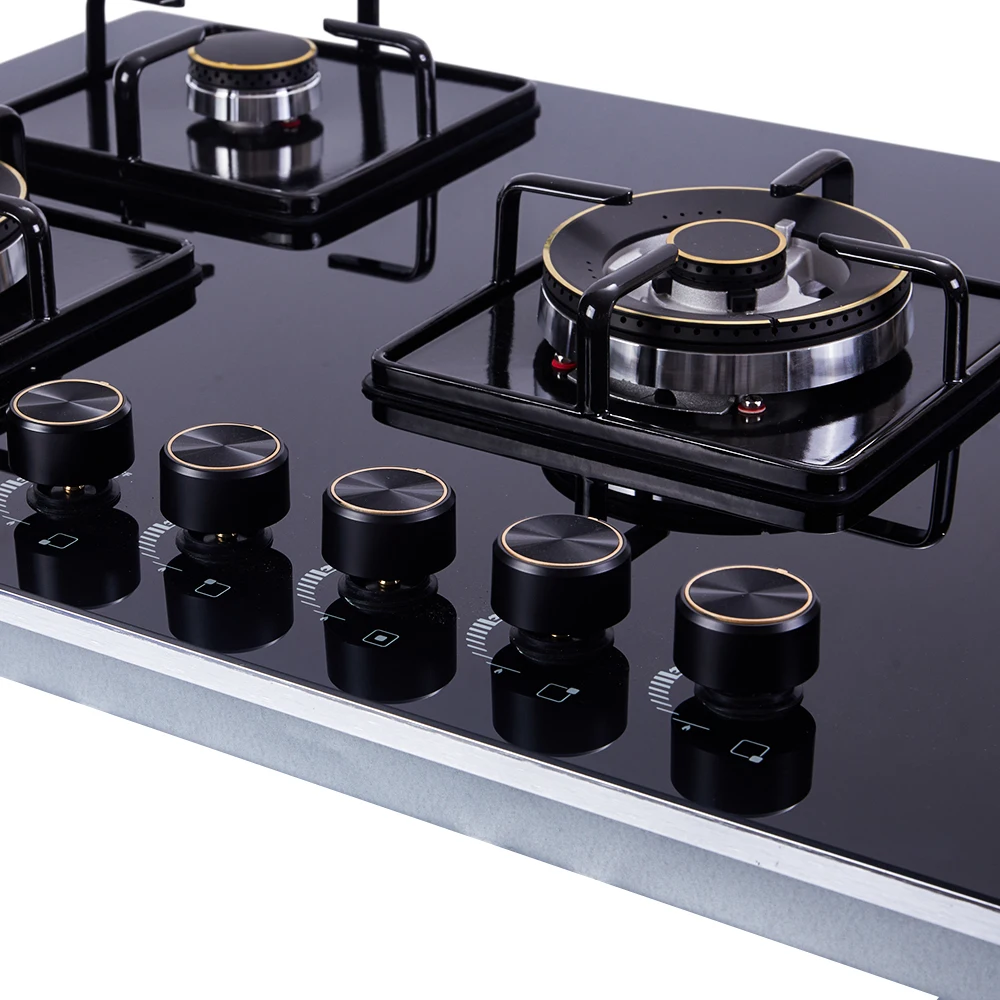 5 burner energy saving built in cooktops home appliances ceramic cooker gas cooking stove tempered glass plate gas hob