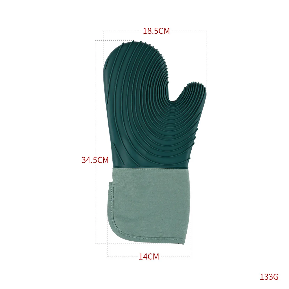 Waterproof Thicken BBQ Gloves Household Kitchen Oven Microwave Mitt Heat Resistant Silicone Cooking Gloves