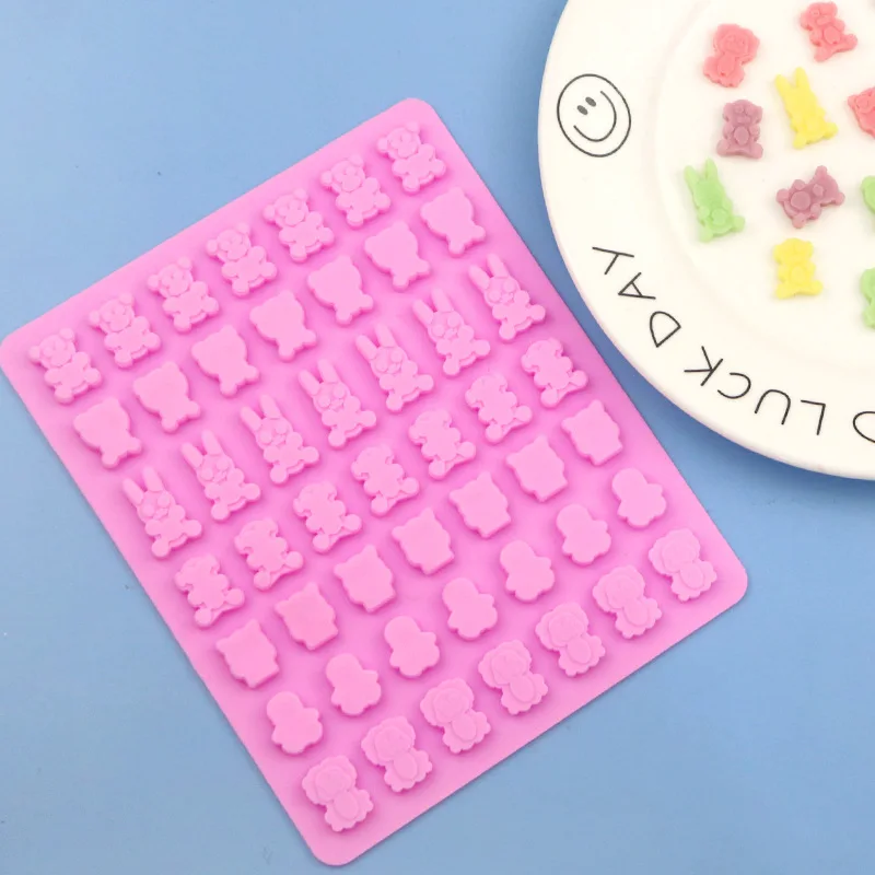 Early Riser 49-connected cartoon animal silicone gummy mold chocolate mold animal series glue decoration