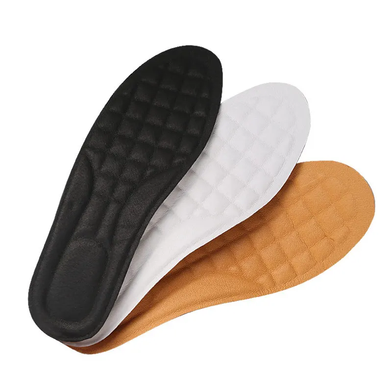 S-King Cowhide Genuine Leather Elastic Massage Orthotic Insoles