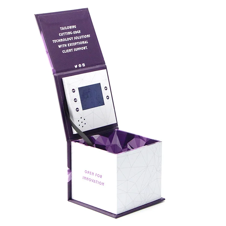 Custom Presentation Digital Greeting Lcd Display Gift Packaging IPS Screen 7 Inch Video Flower Box