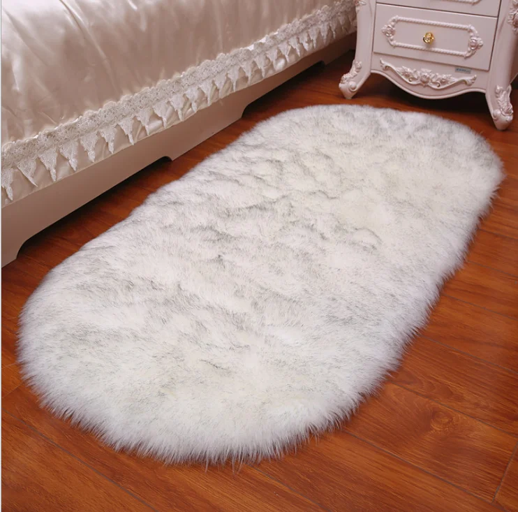 Solid color luxury plush carpet regional ball carpet washable faux fur carpet