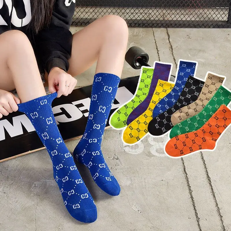 
Hot sale designer socks letter socks women long colorful crew unisex socks 