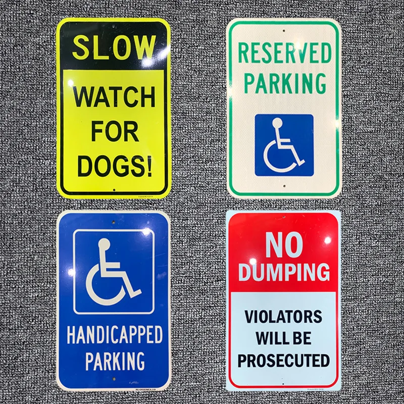 Custom aluminum tin sign reflective monitoring warning sign safety sign plate