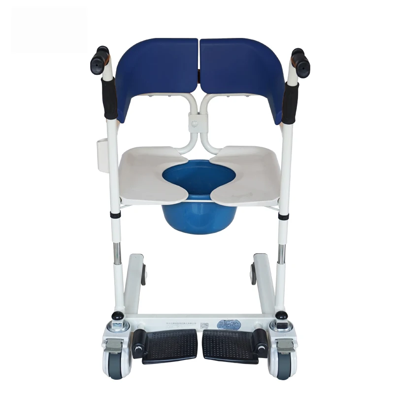 Multifunctional Toilet Chair Adjustable Patient Transfer Commode with Wheel