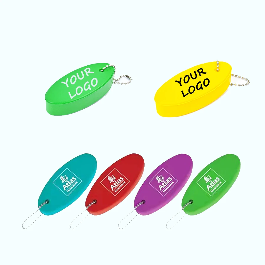 PU Foam Floating Key Chain Custom Logo Oval Float Key Rings Keychain For Boating Fishing Kite Surfing Sailing Outdoor Sports