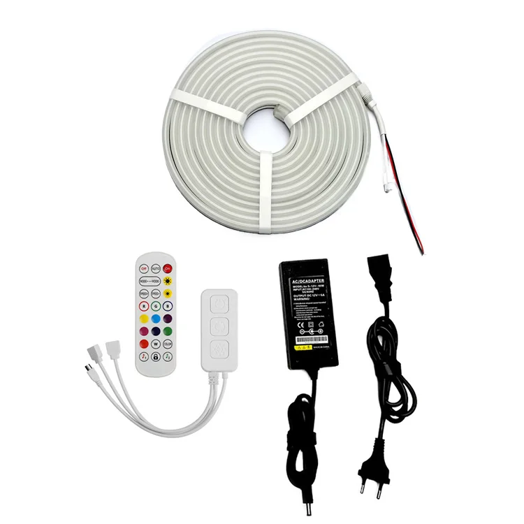 Holiday Decoration Colorful SMD 5050 10W 12V LED Neon Rope Lamp IP65 Flex Outdoor Indoor Portable Remote Control Rgb Neon Light