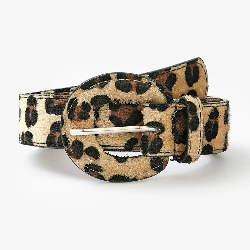 Custom Lady Fashion PU Leather Leopard Print Snakeskin Pattern Zebra Waistband Belt