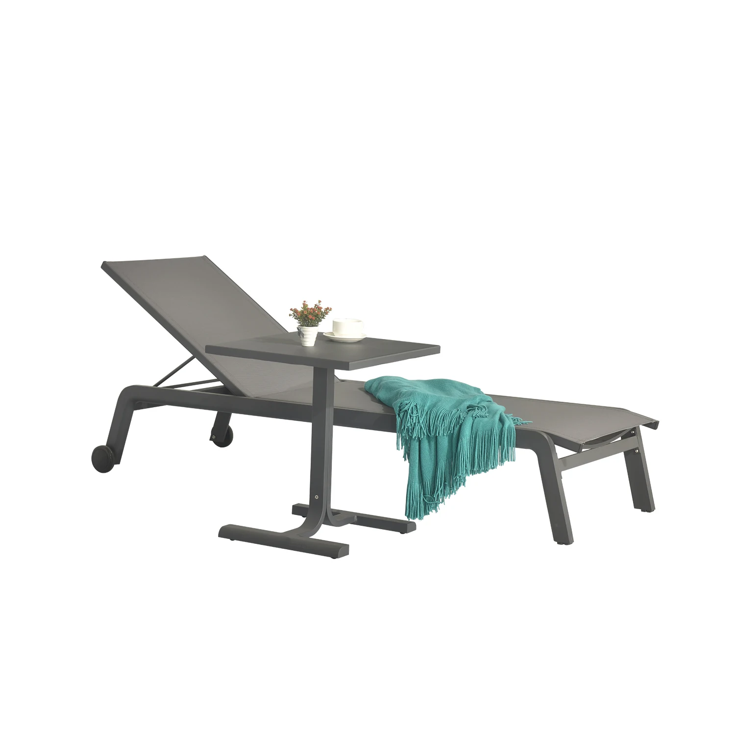 Luxury Garden Outdoor Furniture Patio Sun Chair Loungers Aluminum Side Outdoor Sunbed For Pool