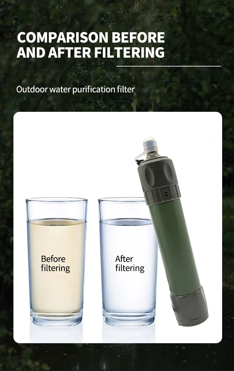 handy portable outdoor water purifier flushable water purification straw for hiking camping survival bottle purifying