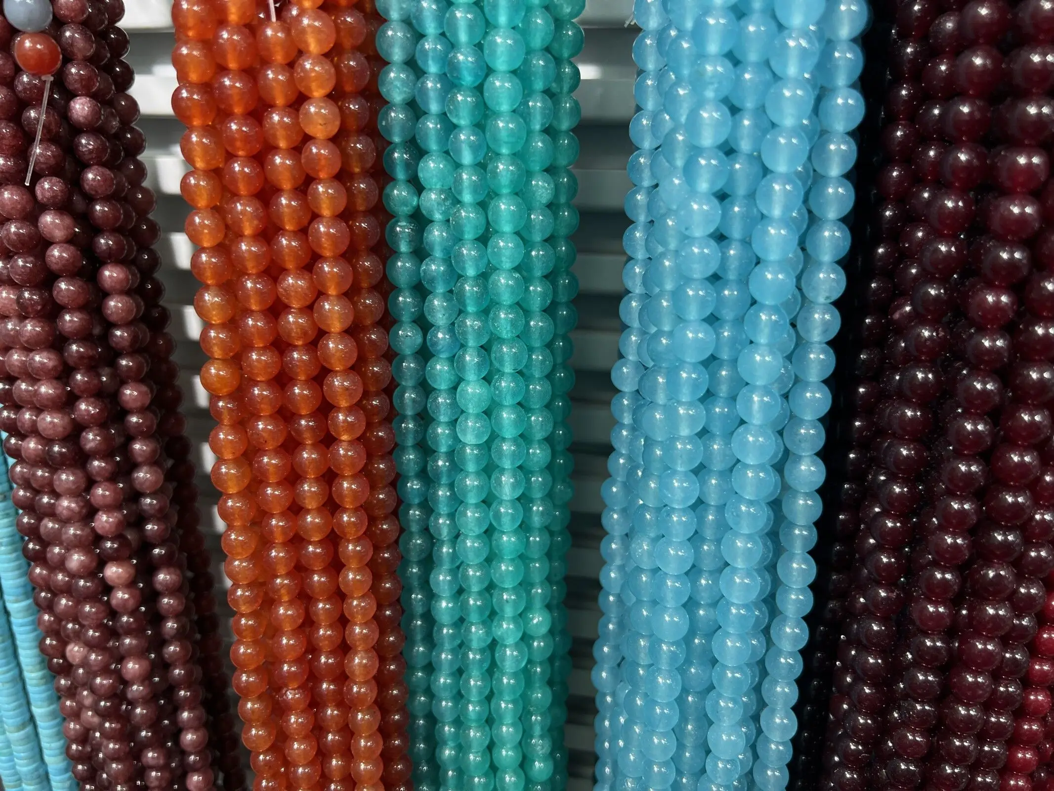 fashion jewelry  Loose Bead 4mm-12mm Natural colorful jade Stone Beads Strand for wholesale price