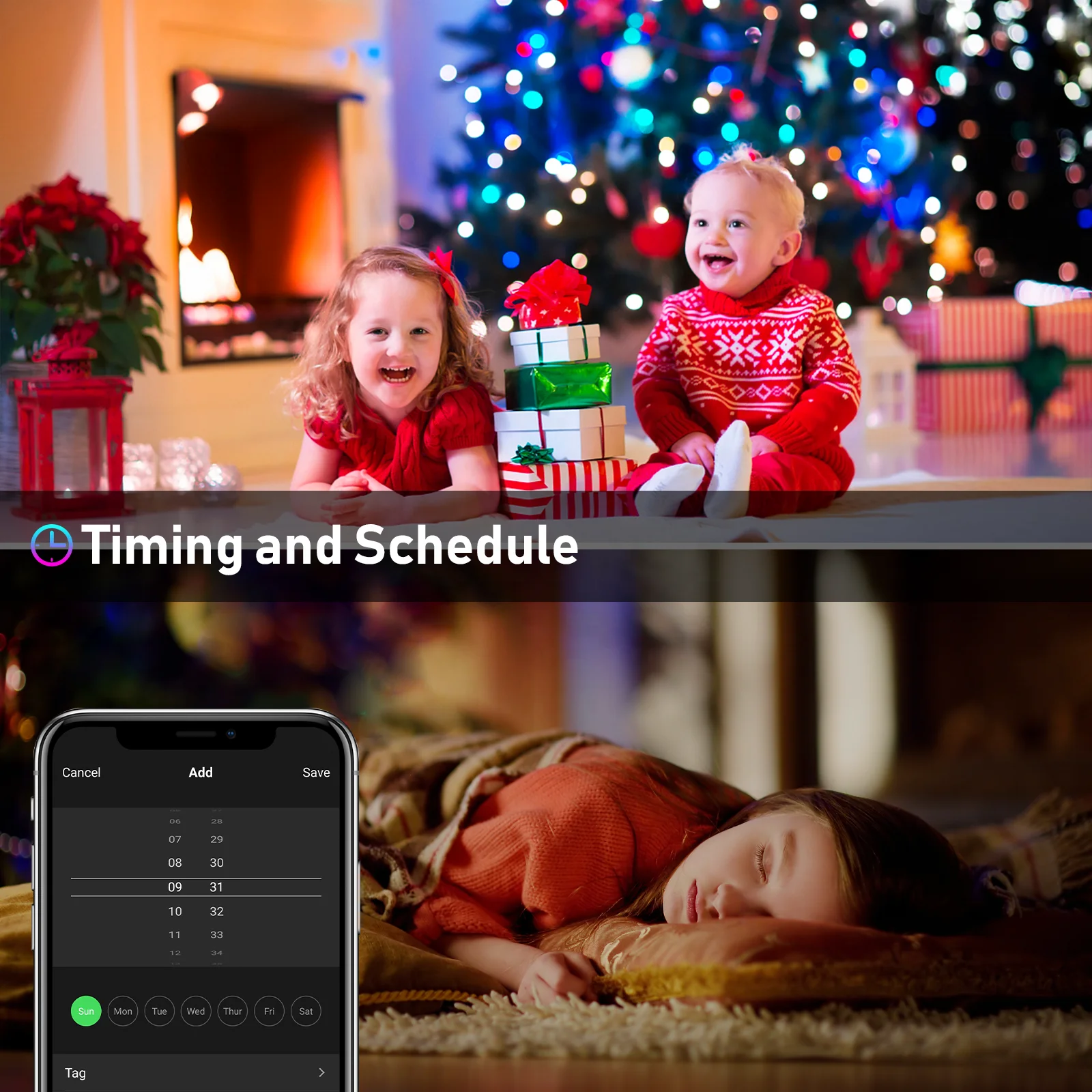 
5M 30LEDs 10M 20M Rubber Cable Holiday Lights LED Strings USB APP Control LED Fairy String Light For Christmas Tree 