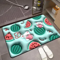 Newest Fruit Printed Home Bathroom Mat Non-slip Pebble Carpets Absorbent Lavatory Bedroom Floor Toilet Mat