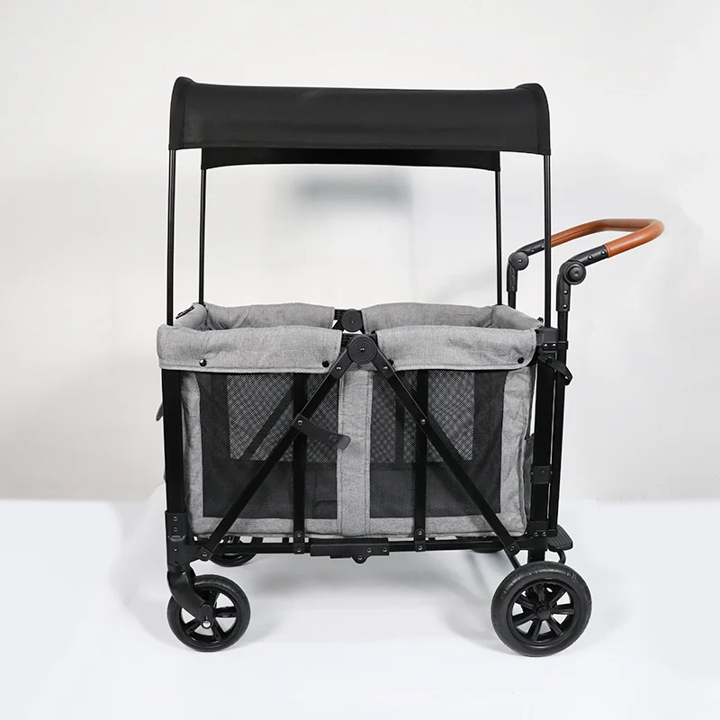 Probebi Outdoor Kids Camping Luxury 2 Seats Stroller Wagon Kids Baby Travel Folding Wagon Stroller With Canopy