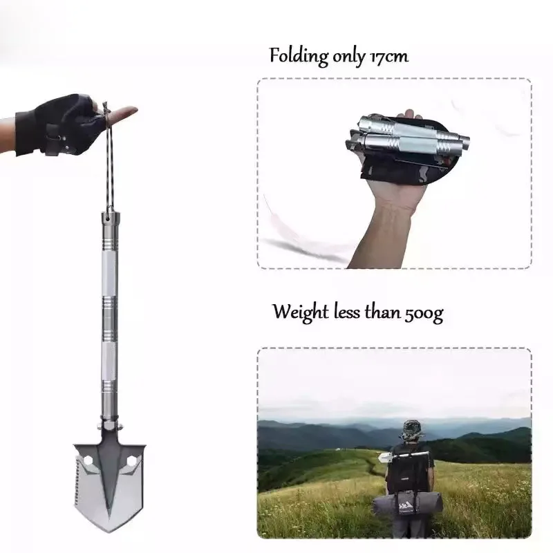 Beach Shovel Hand tool Garden Shovel Multifunctional Tool Garden Gear Camping Equipment Folding Shovel