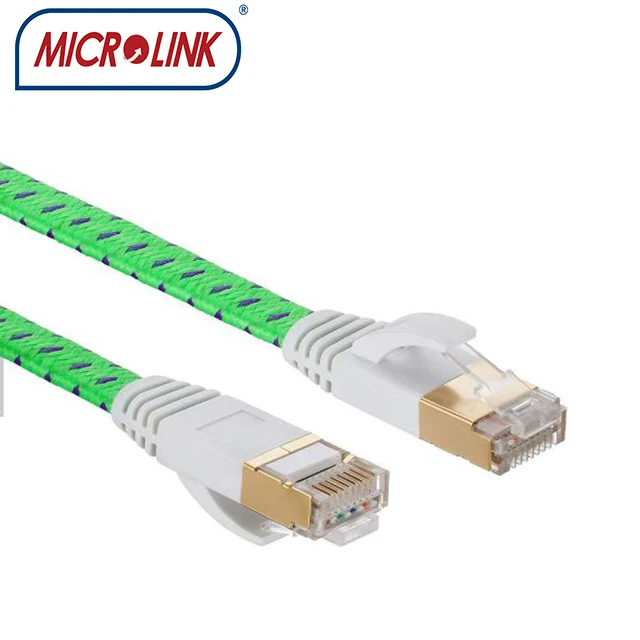 3M cat7 cat8 flat braid jumper  ethernet LAN  ribbon braiding Patch Cord