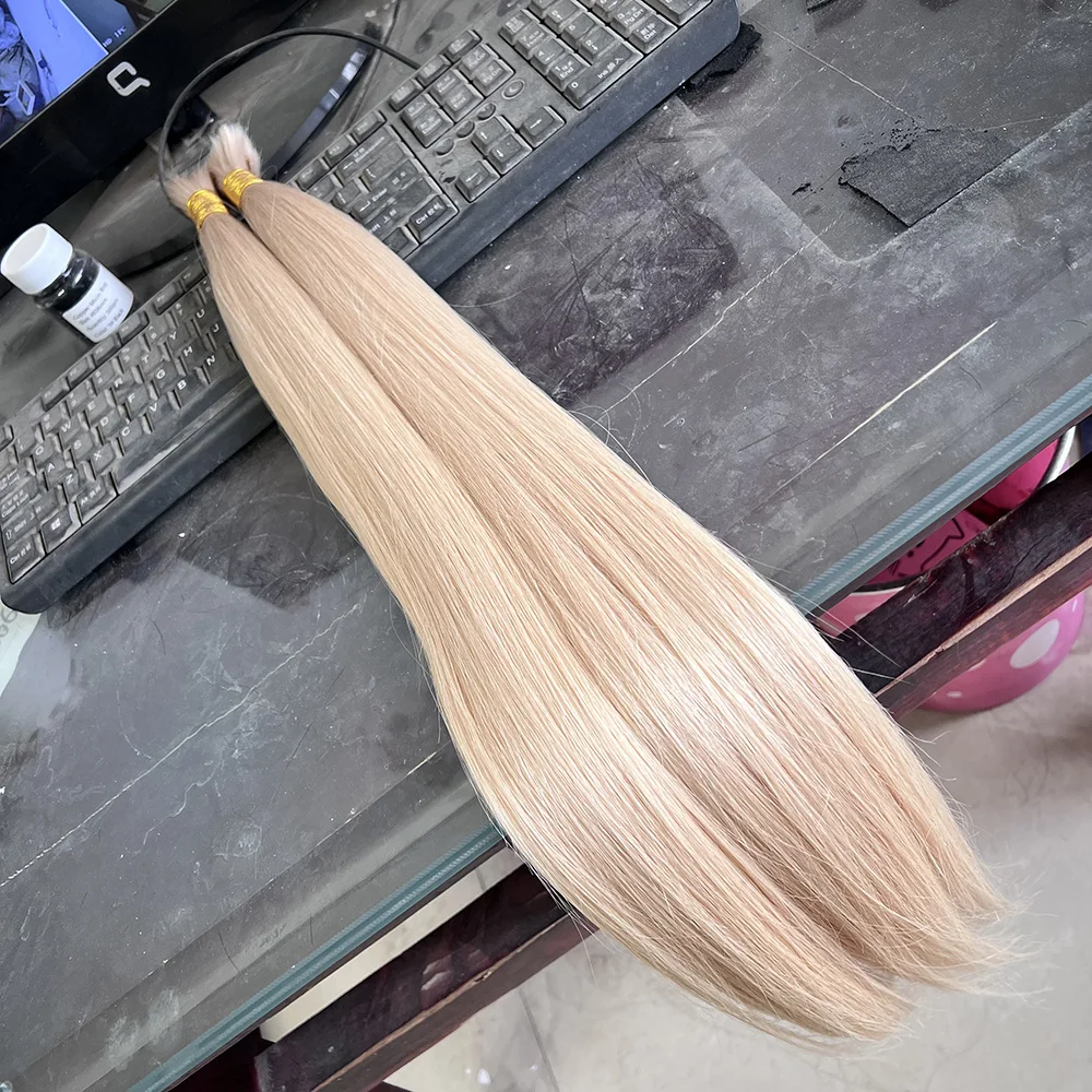 Wholesale 613 Cuticle Aligned Virgin Hair Long Blonde Brazilian Human Hair Extension Russian Blonde Virgin Human Hair Pieces
