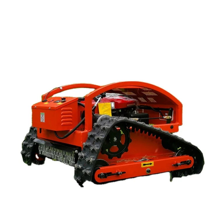 Hot selling agricultural automatic remote control lawn mower/Crawler type small hybrid oil - electric orchard weeding trimmer
