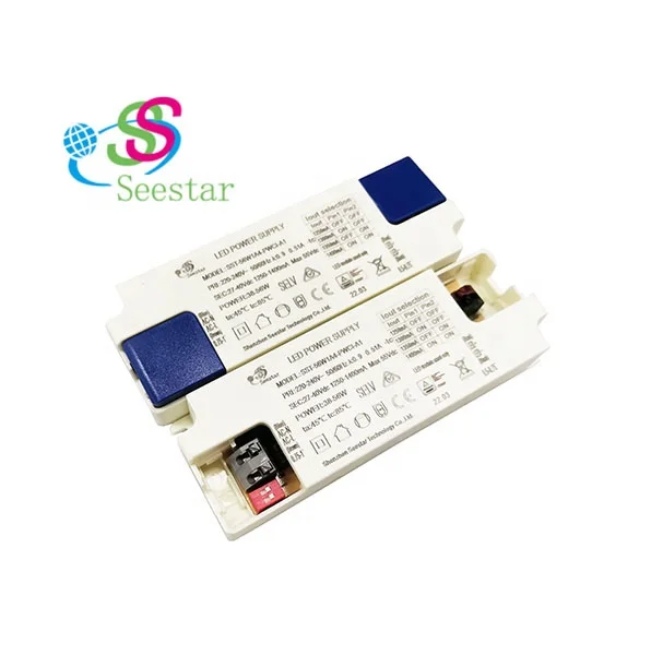 TUV Constant current isolated 38-56W DC27-40V 1250-1400mA current adjustable PF>0.9 THD<10% No flicker ERP led panel driver