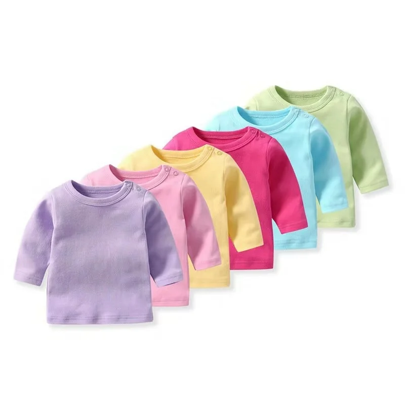 
Wholesale Short Sleeve Infant Baby Tee Shirts Oragnic Cotton Baby Girl Cloth Tshirt 