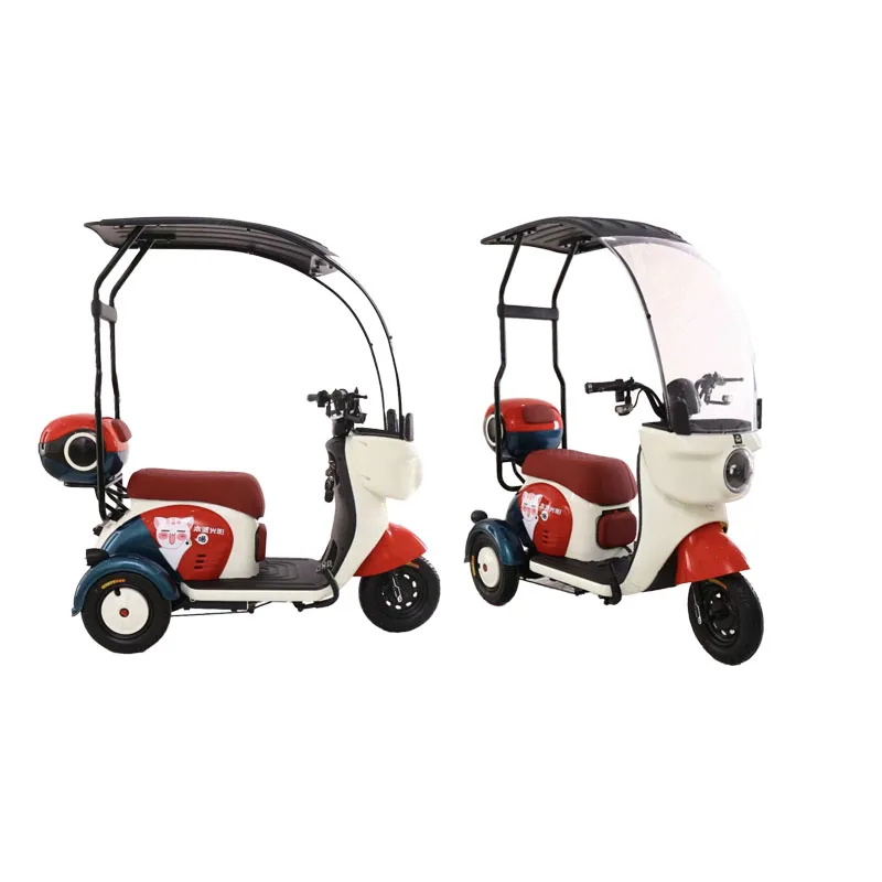 cheap price closed cargo electric scooter with roof  3 wheel tricycle car motorcycles covered tricycle passengers electric bike