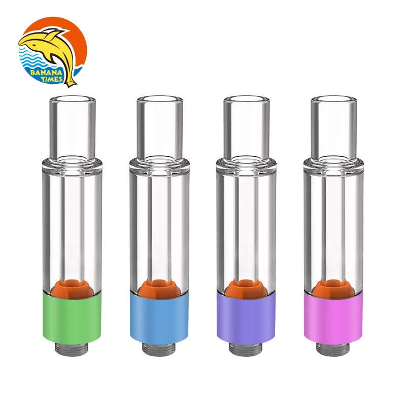 Shenzhen factory glass tank round tip ceramic carts AG02 empty 1ml vap pen cartridges screw on oil atomizer