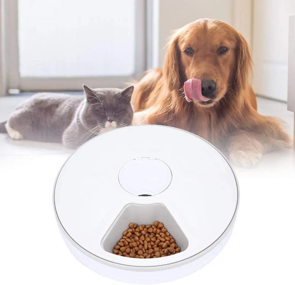 A mazon hot Auto Smart Electronic Adjustable Five Meal Tray Dispenser Timed Slow Food Water bowl Dogs Cats Automatic Pet Feeder