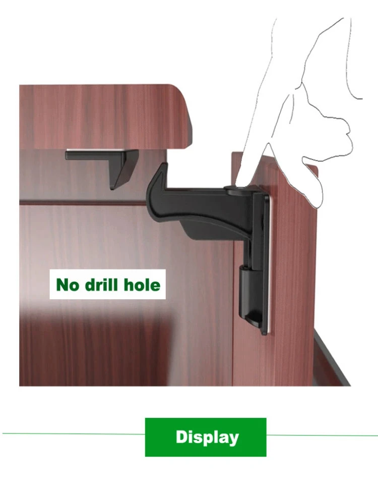 Wholesale Top Quality Fast Adhesive Cabinet Locks No Drilling Hole Child Safety Latch Baby Proofing Drawer Locks