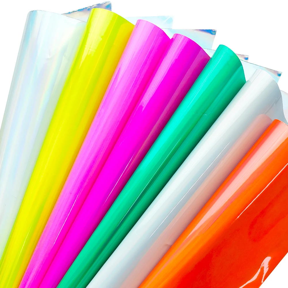 2024 new products Wholesale Solid color laser PVC film jelly vinyl  for the production of coin purse handbag