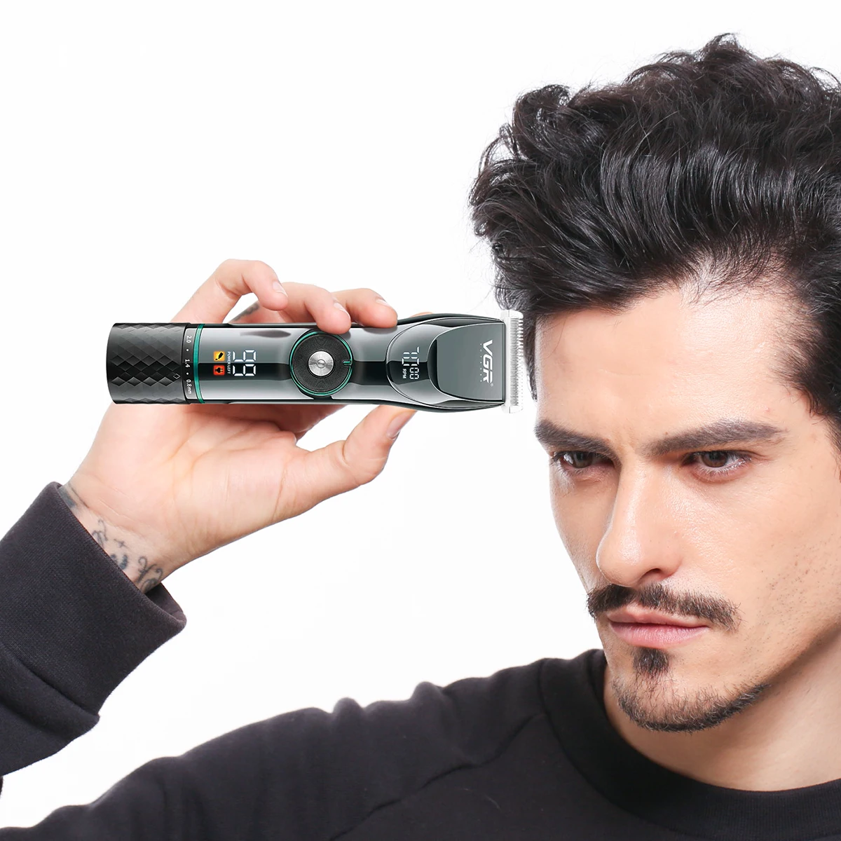 VGR V-256 Adjustable Barber Shop Hair Clippers Professional Rechargeable Trimmer for Men With USB Charging Base