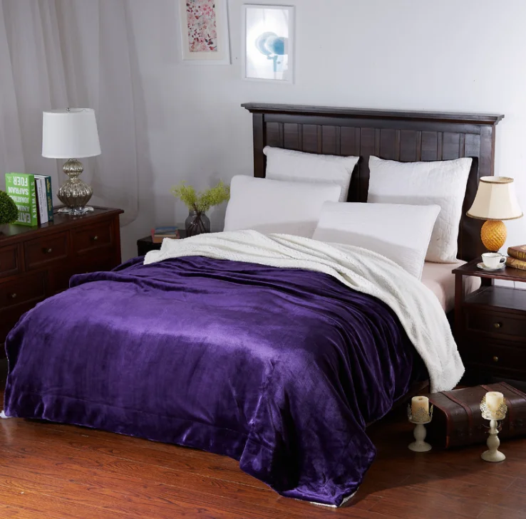 300gsm soft solid color homechoice pink velvet flannel coral fleece blanket