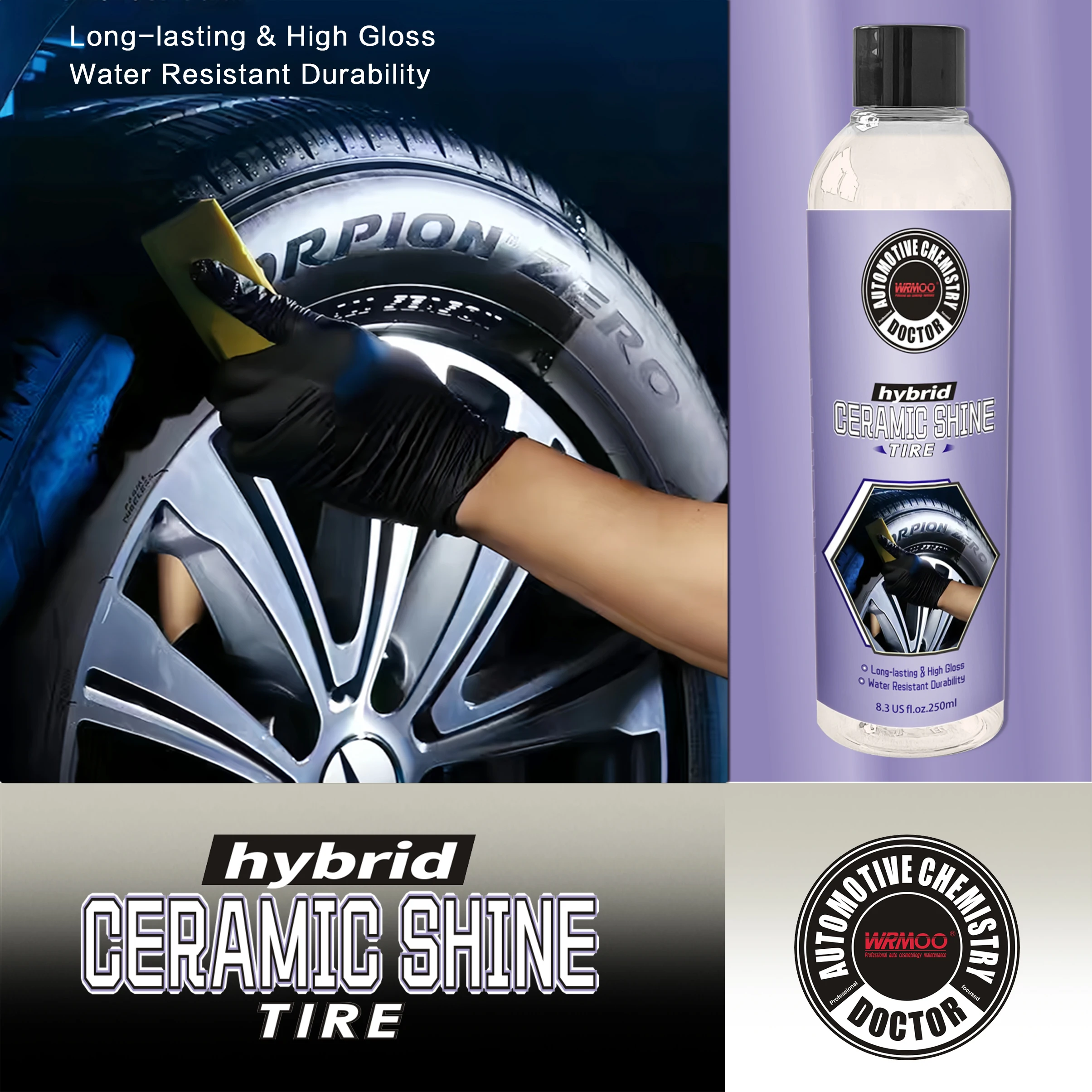 High quality car tire coating solution for polishing, curing, and anti-aging 500ml