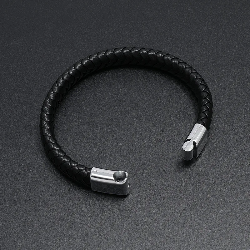 MCA016 Unisex Braided Leather Bracelet with Magnet Buckle Personalized PU Leather Cord Men Women Punk Style Gift Wedding Party