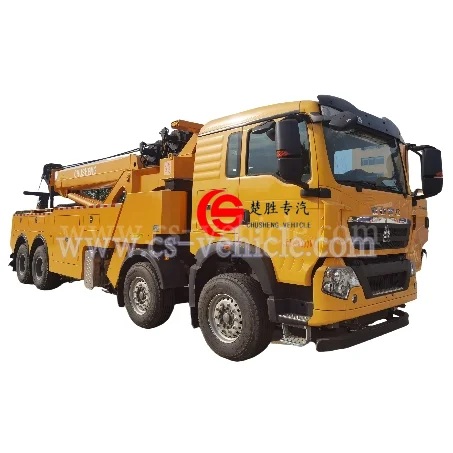 Best Selling HOWO Heavy Duty 8*4 360 Rotating Towing Truck Road Recovery Truck Road Wrecker truck for sale