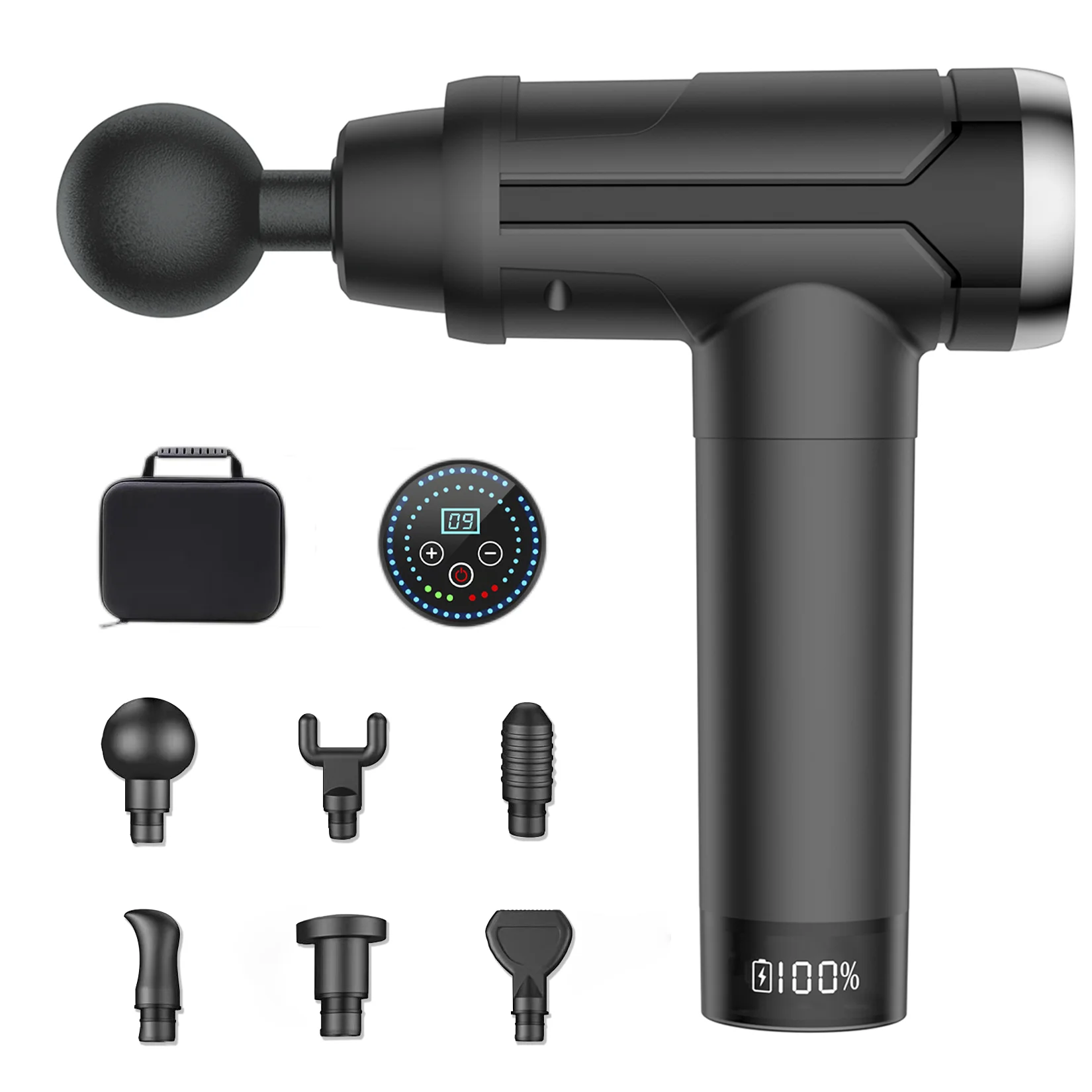 2022 Dropshipping Sports Deep Tissue Body Fascia 30 Speed Lcd Screen Percussion Vibration Fitness Massager Muscle Massage Gun