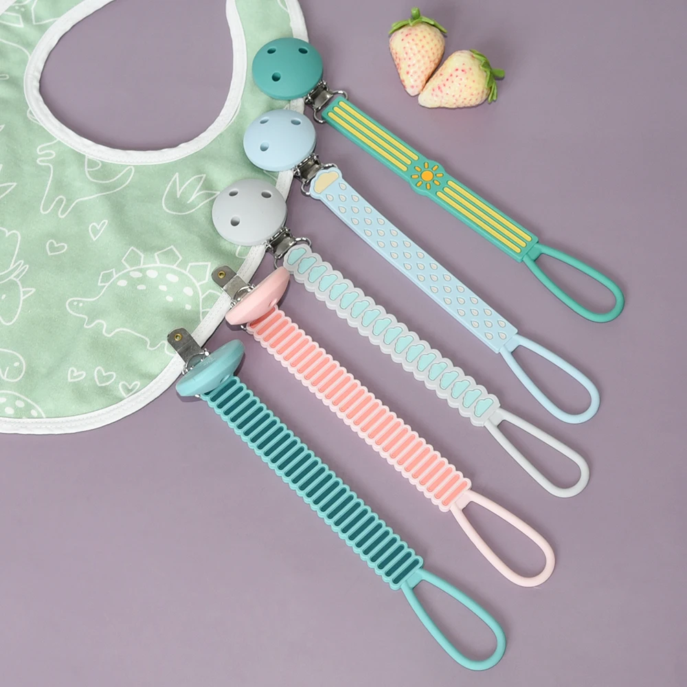 New Hot Selling Silicone Baby Teethers Pacifier Clip Toy Straps for Baby Toy Holder For Stroller Accessories