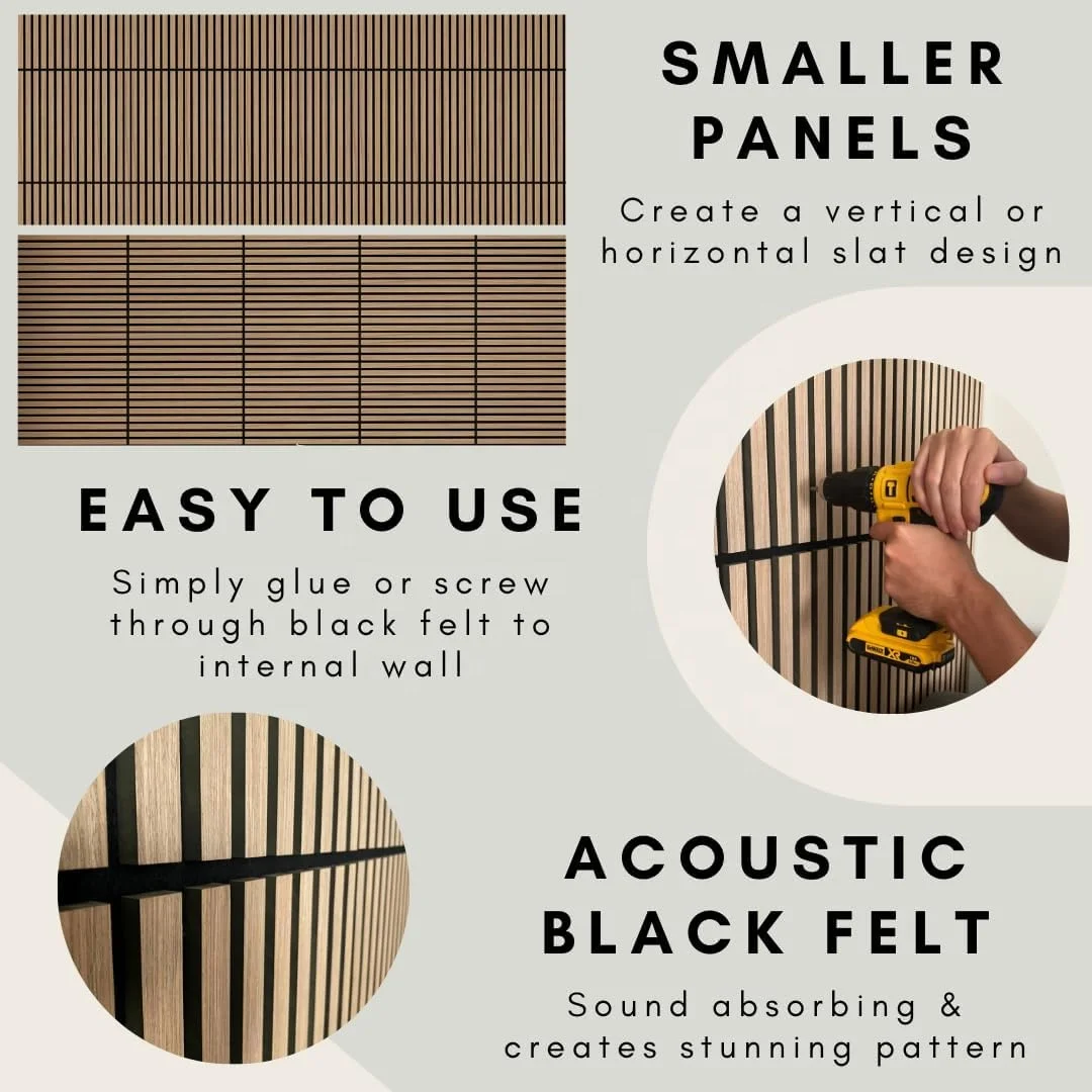 Indoor Decorative Soundproof Akupanel Wood Slat Wall Panel Square Walnut Acoustic Panel on PET Polyester Fiber Backing