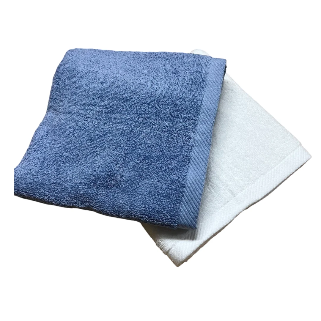 40x78 см-150 г Премиум Органический белый/синий бамбук толстый и мягкий хлопок мочалки для ванны Набор Натуральных полотенец 100%