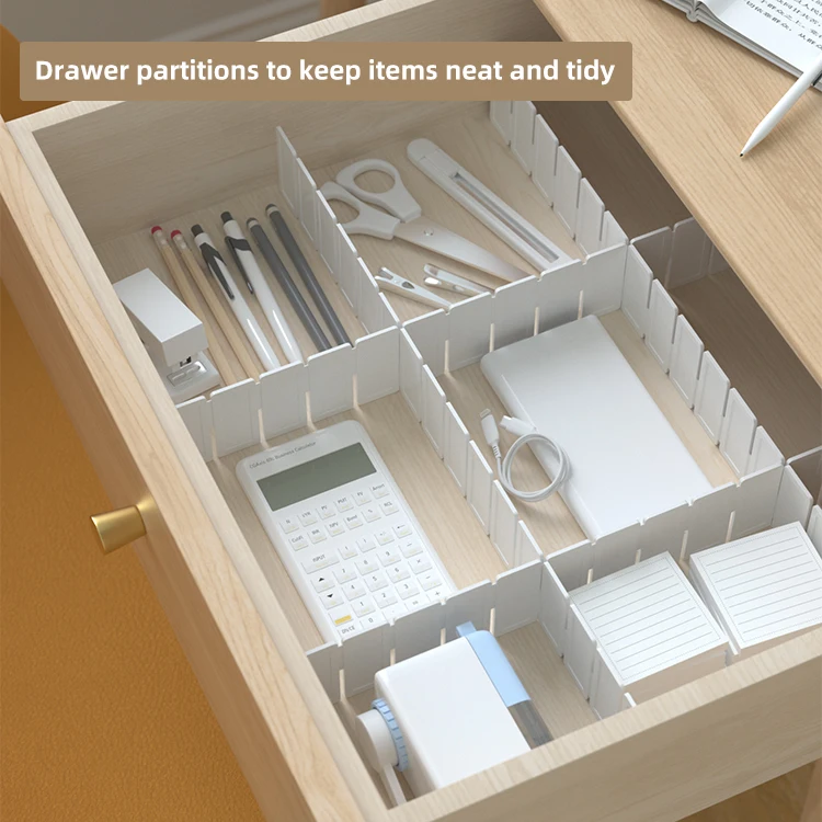 Factory Household DIY Plastic Adjustable DIY Grid Dividers White Storage Organizer Separator