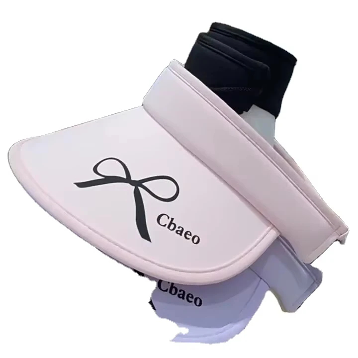 Custom logo sunshade adjustable straw hat Empty top hat Summer UV protection folding bow sunshade hat