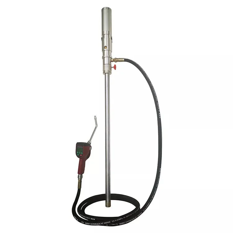 200L Portable Air Lubricating Lube transfer Barrel Pump Pneumatic Oil Drum Pump with Preset Digital Oil Meter Gun