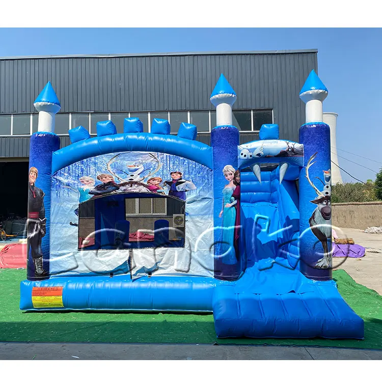 Wholesale Jumping Kids Frozen Inflatable Bounce House Commercial Bouncy Castle with Slide Combo