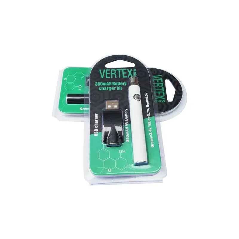 Vertex button click voltage adjustable 510 thread cbd vape battery preheat function