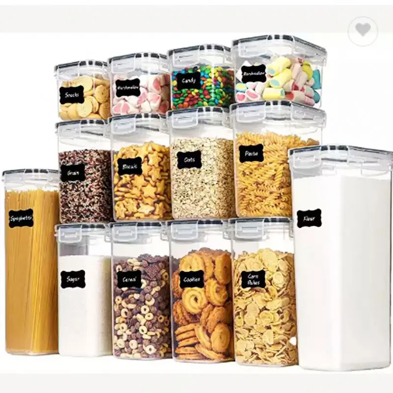 24 Pack Airtight Food Storage Containers Set Kitchen Pantry Organization And Storage BPA Free Plastic Canister Set For Cereal
