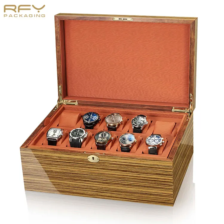 solid wood watch gift box wooden boxes with hinged lids