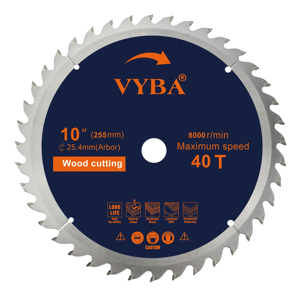  10 Inch 40T woodworking TCT circular saw blade wood carbide