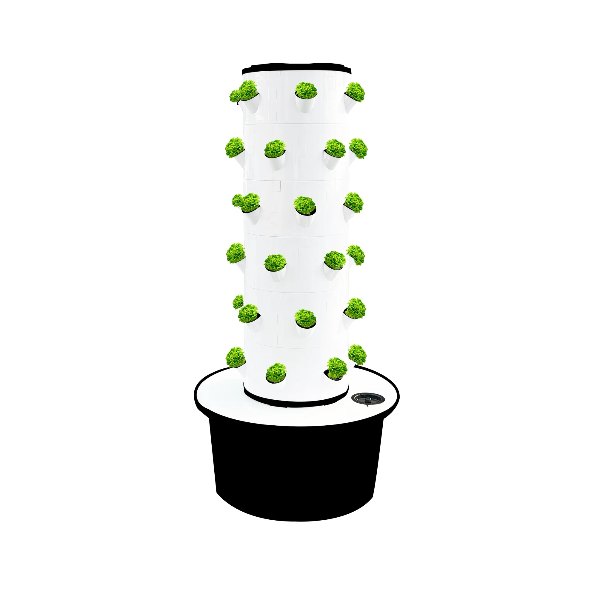 Manufacture Hydroponic Garden Tower Column Hydroponic Home Growing System with Bottom Wheels