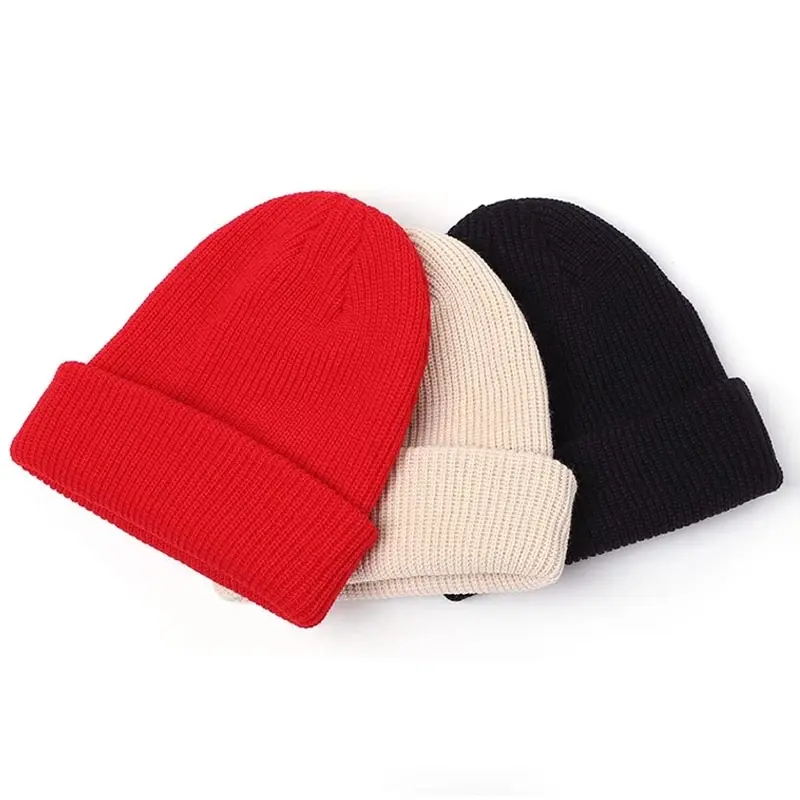 Winter Beanie Hat Polyester Cotton Beanie with Custom Printed Logo