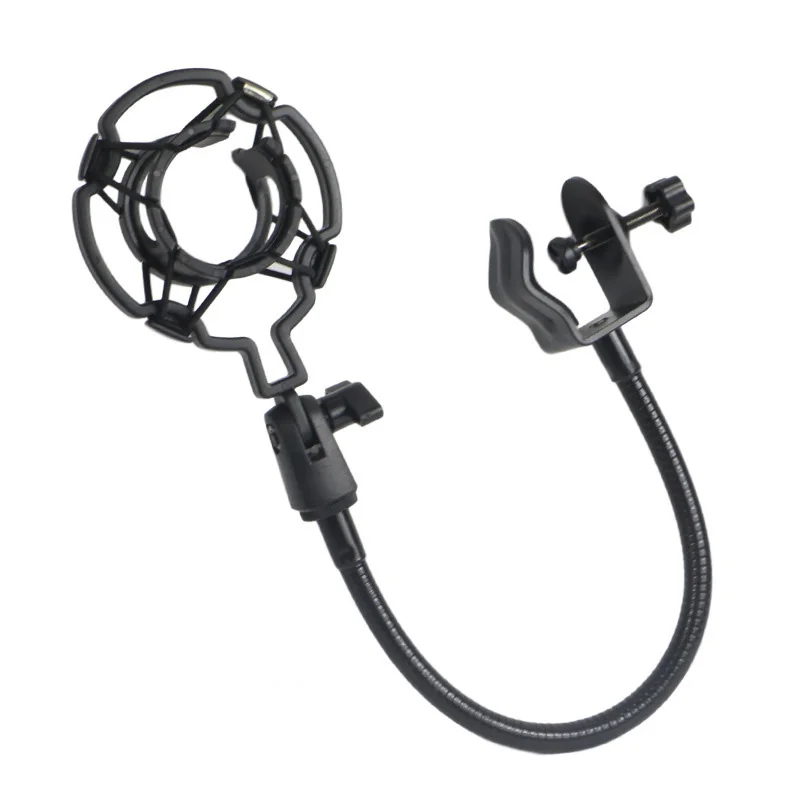 Adjustable Microphone 13' stand with clip on flexible gooseneck phone and tablet PC holder